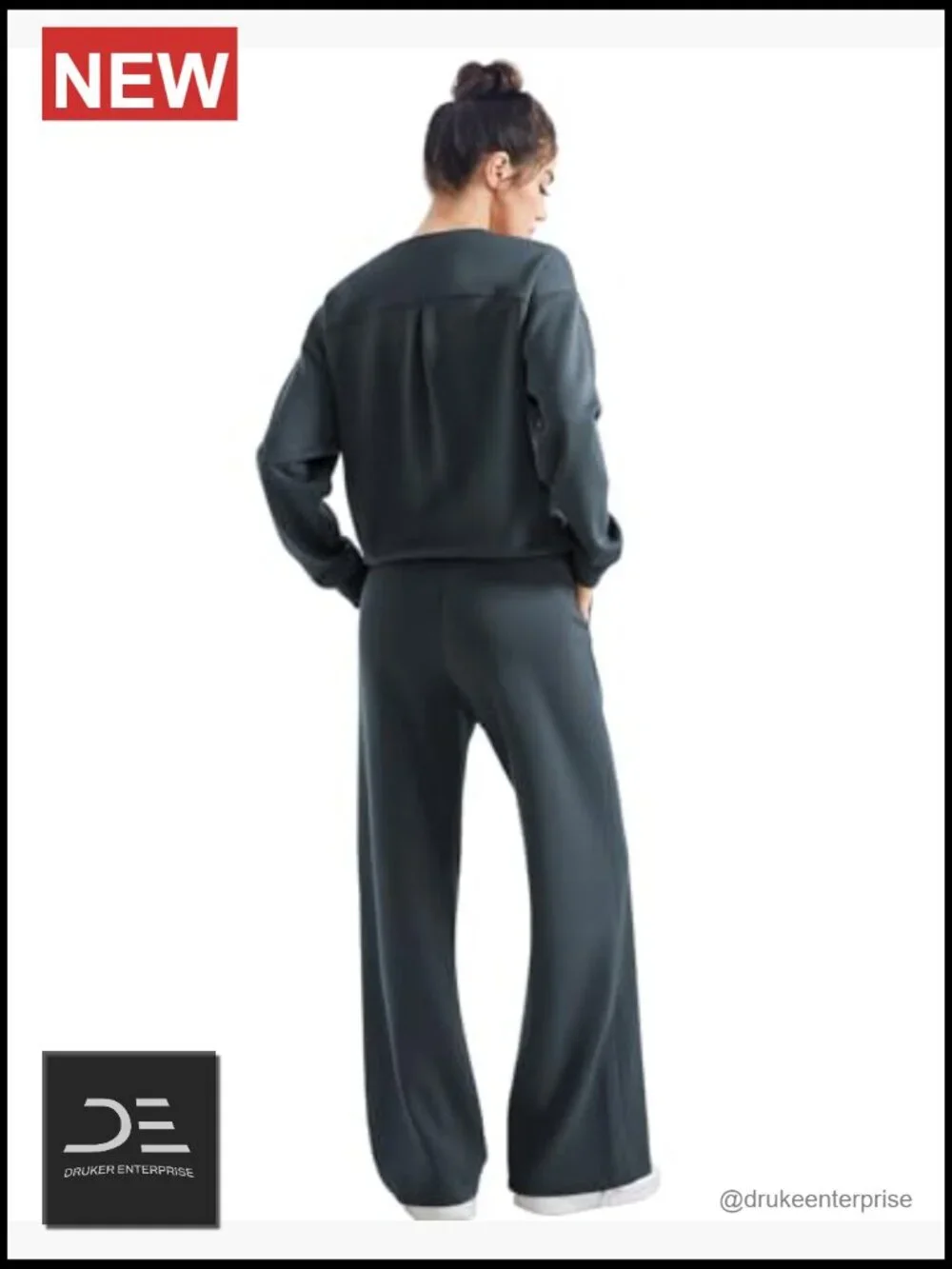 Modal Oversized Sweatshirt Wide Leg Pants 2 Piece Set